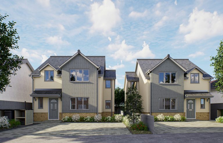 Pair of detached family homes with private driveways
